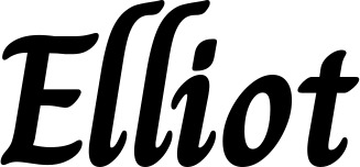 Vorschau des Bootsnamens "Elliot" als Schriftzug für "Bootsbeschriftung Klassisch 51"