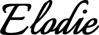 Vorschau des Bootsnamens "Elodie" als Schriftzug für "Bootsbeschriftung Klassisch 58"