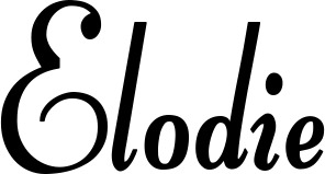 Vorschau des Bootsnamens "Elodie" als Schriftzug für "Bootsbeschriftung Klassisch 76"