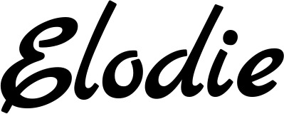 Vorschau des Bootsnamens "Elodie" als Schriftzug für "Bootsbeschriftung Klassisch 45"