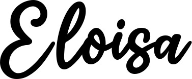 Vorschau des Bootsnamens "Eloisa" als Schriftzug für "Bootsbeschriftung Klassisch 74"