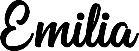 Vorschau des Bootsnamens "Emilia" als Schriftzug für "Bootsbeschriftung Klassisch 43"