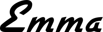 Vorschau des Bootsnamens "Emma" als Schriftzug für "Bootsbeschriftung Klassisch 66"