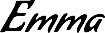 Vorschau des Bootsnamens "Emma" als Schriftzug für "Bootsbeschriftung Klassisch 57"