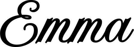 Vorschau des Bootsnamens "Emma" als Schriftzug für "Bootsbeschriftung Klassisch 70"