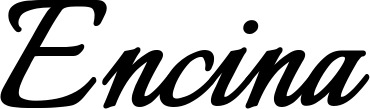 Vorschau des Bootsnamens "Encina" als Schriftzug für "Bootsbeschriftung Klassisch 58"