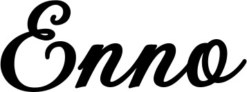 Vorschau des Bootsnamens "Enno" als Schriftzug für "Bootsbeschriftung Klassisch 69"