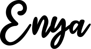 Vorschau des Bootsnamens "Enya" als Schriftzug für "Bootsbeschriftung Klassisch 74"