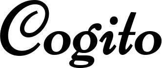 Vorschau des Bootsnamens "Cogito" als Schriftzug für "Bootsbeschriftung Klassisch 84"
