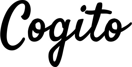 Vorschau des Bootsnamens "Cogito" als Schriftzug für "Bootsbeschriftung Klassisch 96"