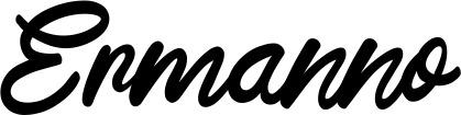 Vorschau des Bootsnamens "Ermanno" als Schriftzug für "Bootsbeschriftung Klassisch 102"