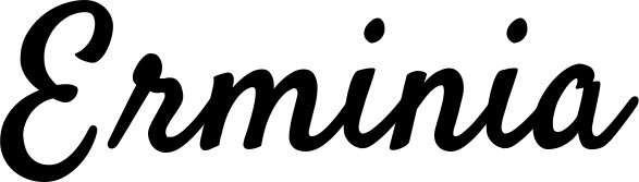 Vorschau des Bootsnamens "Erminia" als Schriftzug für "Bootsbeschriftung Klassisch 96"