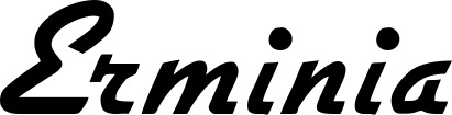 Vorschau des Bootsnamens "Erminia" als Schriftzug für "Bootsbeschriftung Klassisch 66"