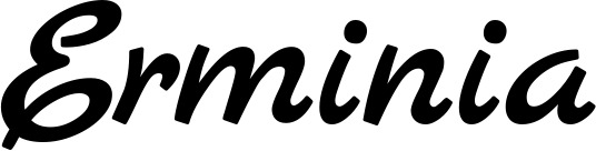 Vorschau des Bootsnamens "Erminia" als Schriftzug für "Bootsbeschriftung Klassisch 77"