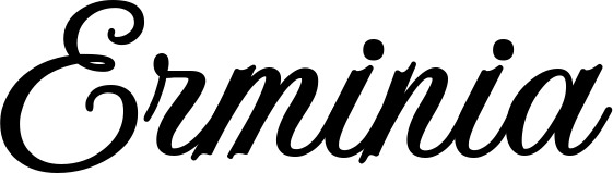 Vorschau des Bootsnamens "Erminia" als Schriftzug für "Bootsbeschriftung Klassisch 70"