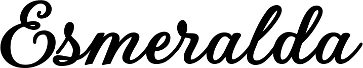Vorschau des Bootsnamens "Esmeralda" als Schriftzug für "Bootsbeschriftung Klassisch 69"
