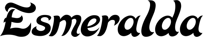 Vorschau des Bootsnamens "Esmeralda" als Schriftzug für "Bootsbeschriftung Klassisch 33"