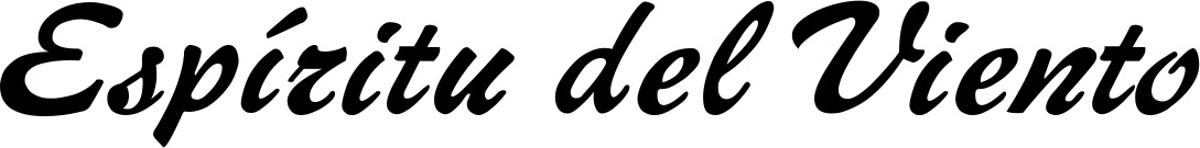 Vorschau des Bootsnamens "Espíritu del Viento" als Schriftzug für "Bootsbeschriftung Klassisch 12"