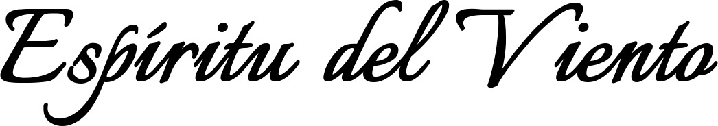 Vorschau des Bootsnamens "Espíritu del Viento" als Schriftzug für "Bootsbeschriftung Klassisch 58"