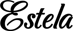 Vorschau des Bootsnamens "Estela" als Schriftzug für "Bootsbeschriftung Klassisch 50"