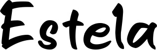 Vorschau des Bootsnamens "Estela" als Schriftzug für "Bootsbeschriftung Klassisch 95"