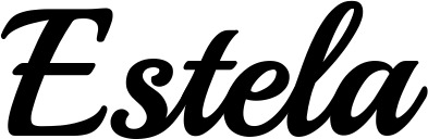 Vorschau des Bootsnamens "Estela" als Schriftzug für "Bootsbeschriftung Klassisch 86"