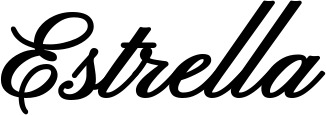 Vorschau des Bootsnamens "Estrella" als Schriftzug für "Style Klassisch 107"