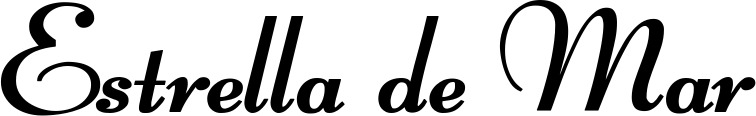 Vorschau des Bootsnamens "Estrella de Mar" als Schriftzug für "Bootsbeschriftung Klassisch 76-A"