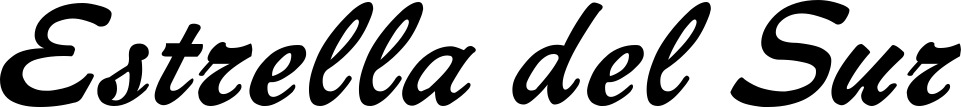 Vorschau des Bootsnamens "Estrella del Sur" als Schriftzug für "Bootsbeschriftung Klassisch 12"