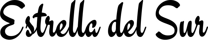 Vorschau des Bootsnamens "Estrella del Sur" als Schriftzug für "Bootsbeschriftung Klassisch 63"