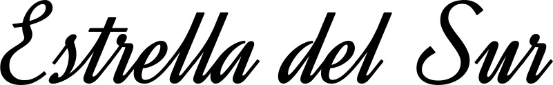 Vorschau des Bootsnamens "Estrella del Sur" als Schriftzug für "Bootsbeschriftung Klassisch 44"