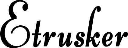 Vorschau des Bootsnamens "Etrusker" als Schriftzug für "Bootsbeschriftung Klassisch 76"