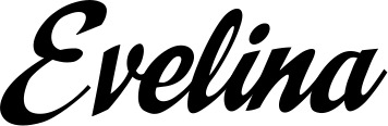 Vorschau des Bootsnamens "Evelina" als Schriftzug für "Bootsbeschriftung Klassisch 29"