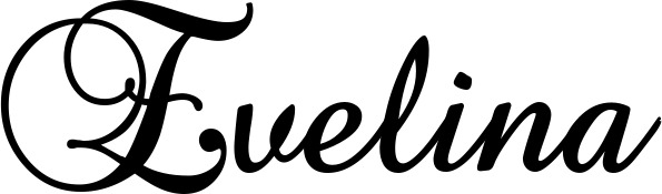 Vorschau des Bootsnamens "Evelina" als Schriftzug für "Bootsbeschriftung Klassisch 02-A"