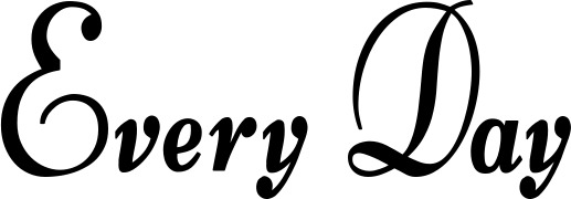 Vorschau des Bootsnamens "Every Day" als Schriftzug für "Bootsbeschriftung Klassisch 76"