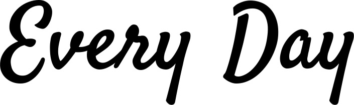 Vorschau des Bootsnamens "Every Day" als Schriftzug für "Bootsbeschriftung Klassisch 96"