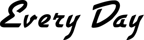 Vorschau des Bootsnamens "Every Day" als Schriftzug für "Bootsbeschriftung Klassisch 66"