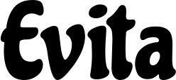 Vorschau des Bootsnamens "Evita" als Schriftzug für "Bootsbeschriftung Neu 41"