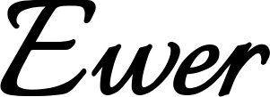 Vorschau des Bootsnamens "Ewer" als Schriftzug für "Bootsbeschriftung Klassisch 58"