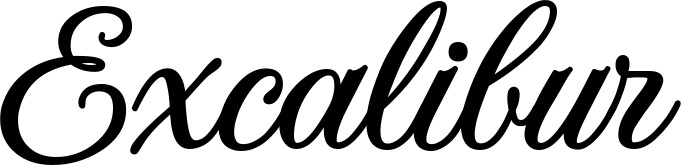Vorschau des Bootsnamens "Excalibur" als Schriftzug für "Bootsbeschriftung Klassisch 70"