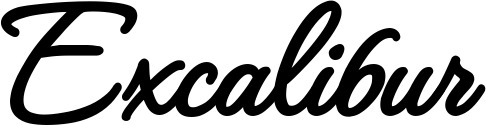 Vorschau des Bootsnamens "Excalibur" als Schriftzug für "Bootsbeschriftung Klassisch 111"