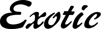 Vorschau des Bootsnamens "Exotic" als Schriftzug für "Bootsbeschriftung Klassisch 12"