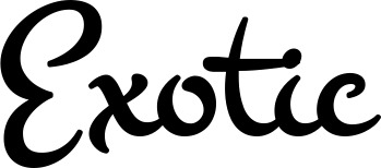 Vorschau des Bootsnamens "Exotic" als Schriftzug für "Bootsbeschriftung Klassisch 81"