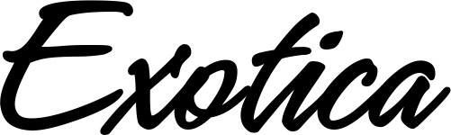 Vorschau des Bootsnamens "Exotica" als Schriftzug für "Bootsbeschriftung Klassisch 71"