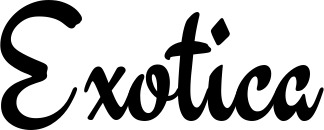 Vorschau des Bootsnamens "Exotica" als Schriftzug für "Bootsbeschriftung Klassisch 63"