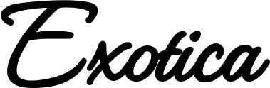 Vorschau des Bootsnamens "Exotica" als Schriftzug für "Bootsbeschriftung Klassisch 111"