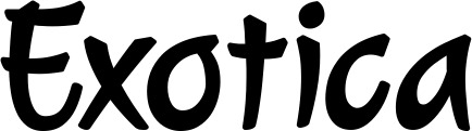 Vorschau des Bootsnamens "Exotica" als Schriftzug für "Bootsbeschriftung Klassisch 72"