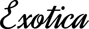 Vorschau des Bootsnamens "Exotica" als Schriftzug für "Bootsbeschriftung Klassisch 44"