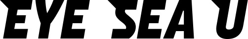 Vorschau des Bootsnamens "Eye Sea U" als Schriftzug für "Bootsbeschriftung Neu 15"
