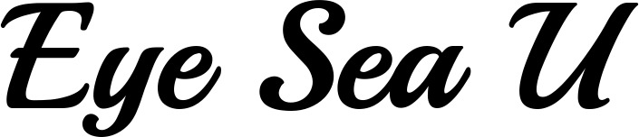 Vorschau des Bootsnamens "Eye Sea U" als Schriftzug für "Bootsbeschriftung Klassisch 86"